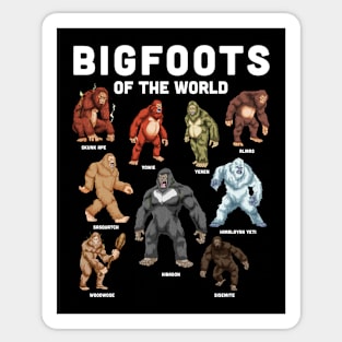 Bigfoots of the World Sticker